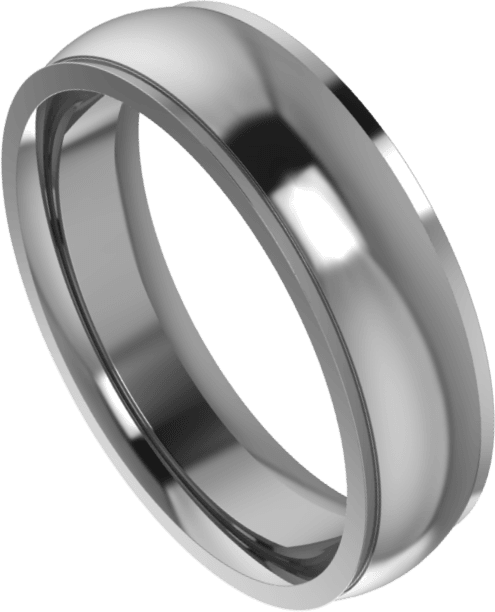 Palladium 5 mm Stepped-Edge Comfort-Fit Half Round Band