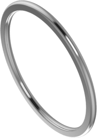 Platinum 1 mm Comfort-Fit Half Round Band