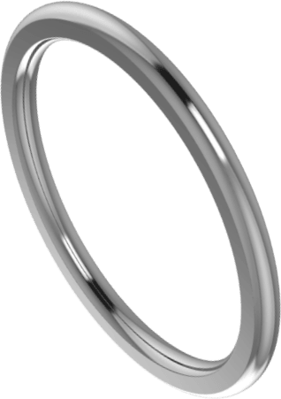 Platinum 1.5 mm Comfort-Fit Half Round Band