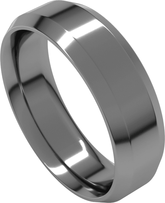 Sterling Silver 6 mm Beveled-Edge Comfort-Fit Flat Band