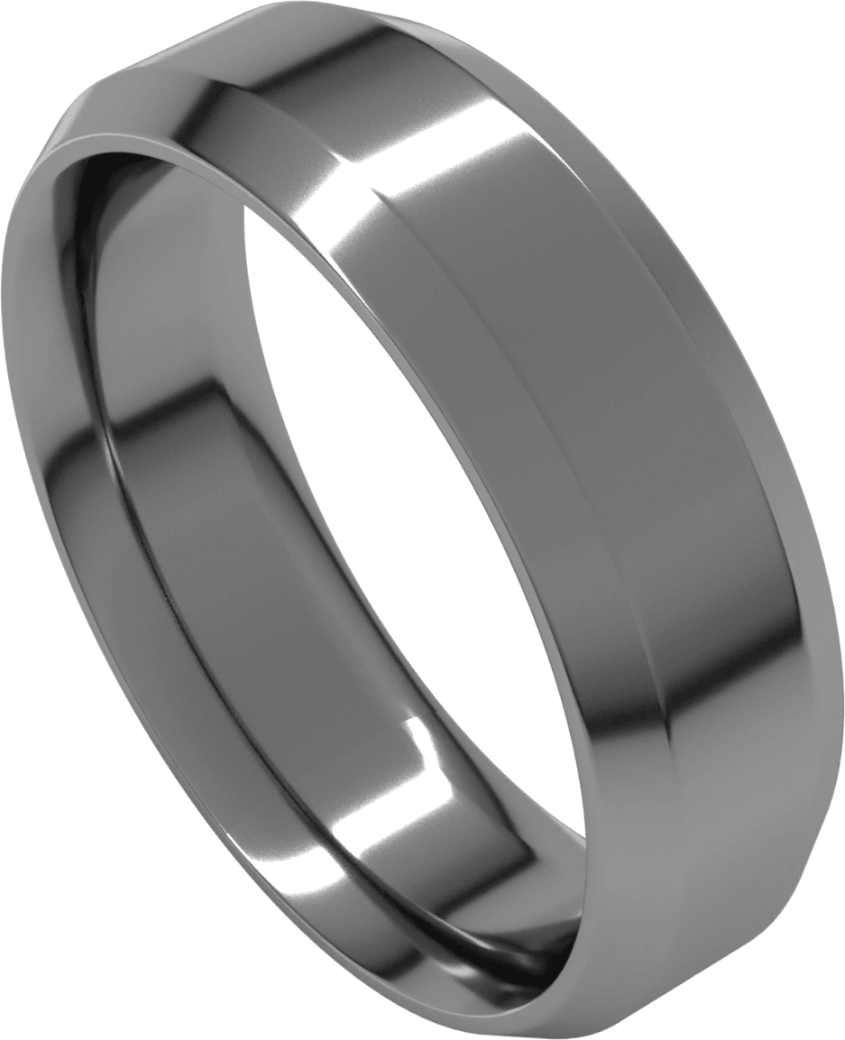 Palladium 6 mm Beveled-Edge Comfort-Fit Flat Band