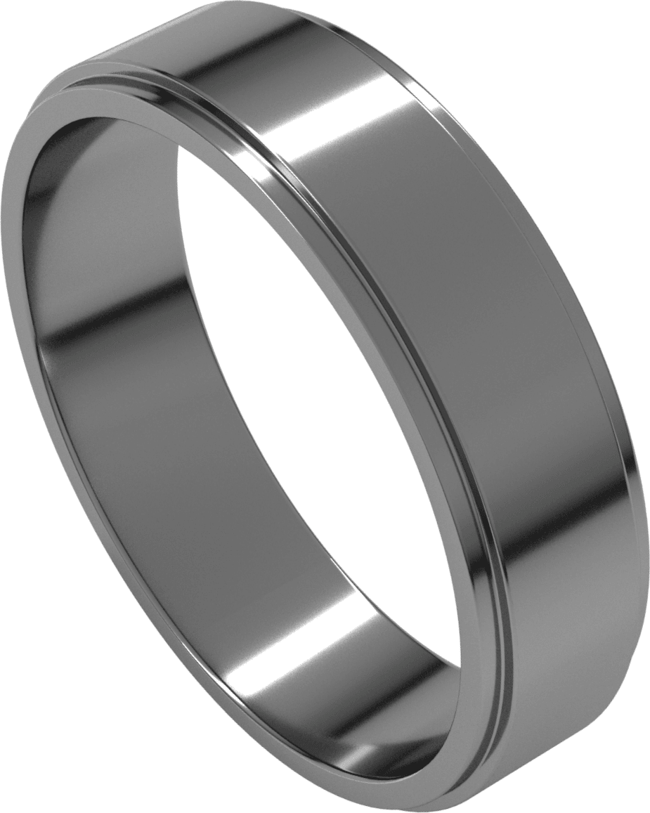 Platinum 5 mm Stepped-Edge Flat Band