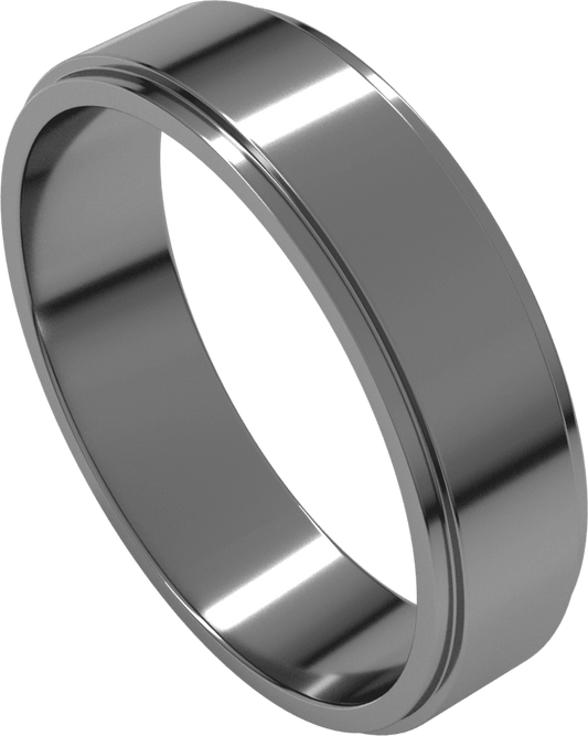 Sterling Silver 5 mm Stepped-Edge Flat Band