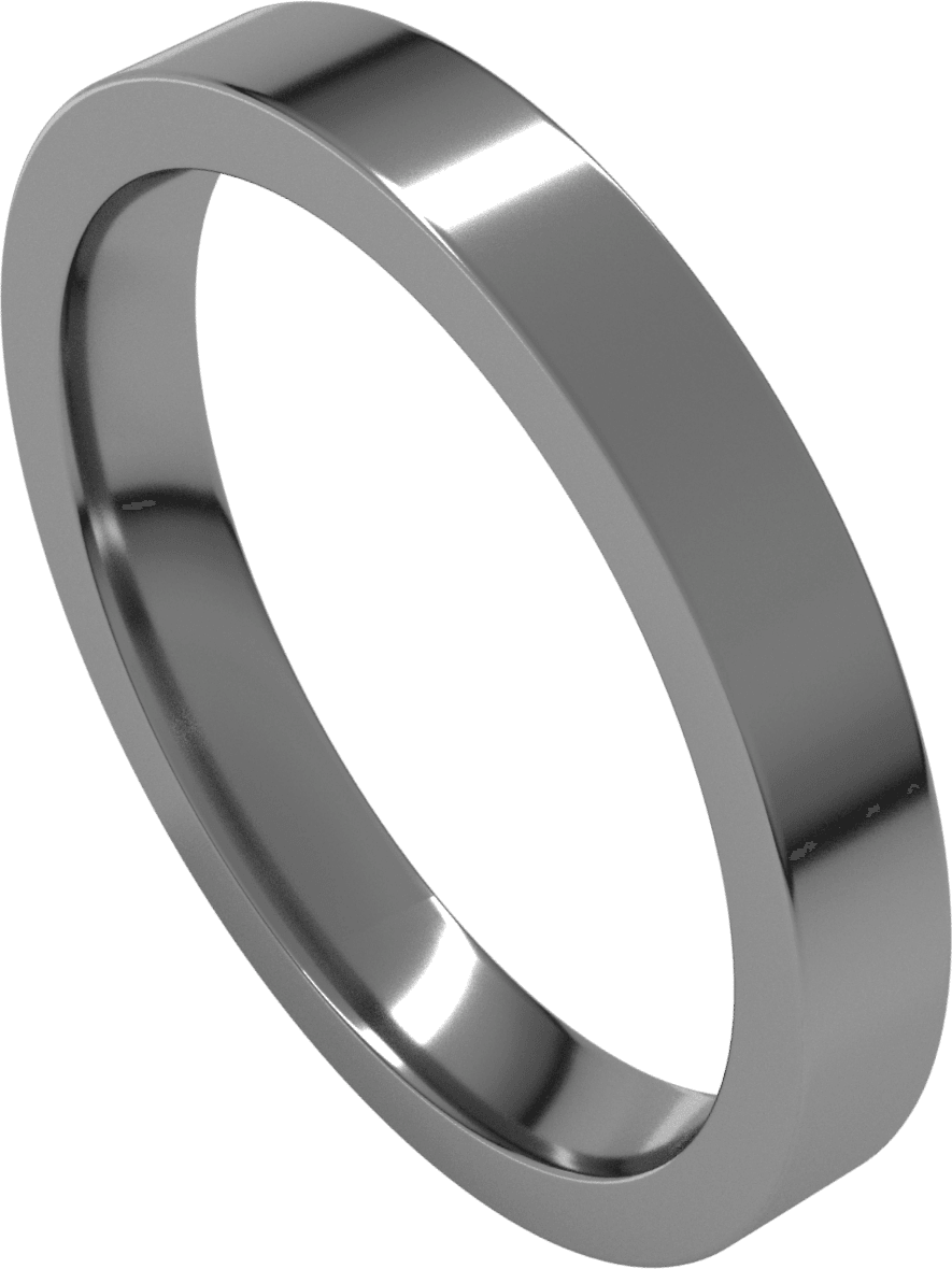 Palladium 3 mm Comfort-Fit Flat Band