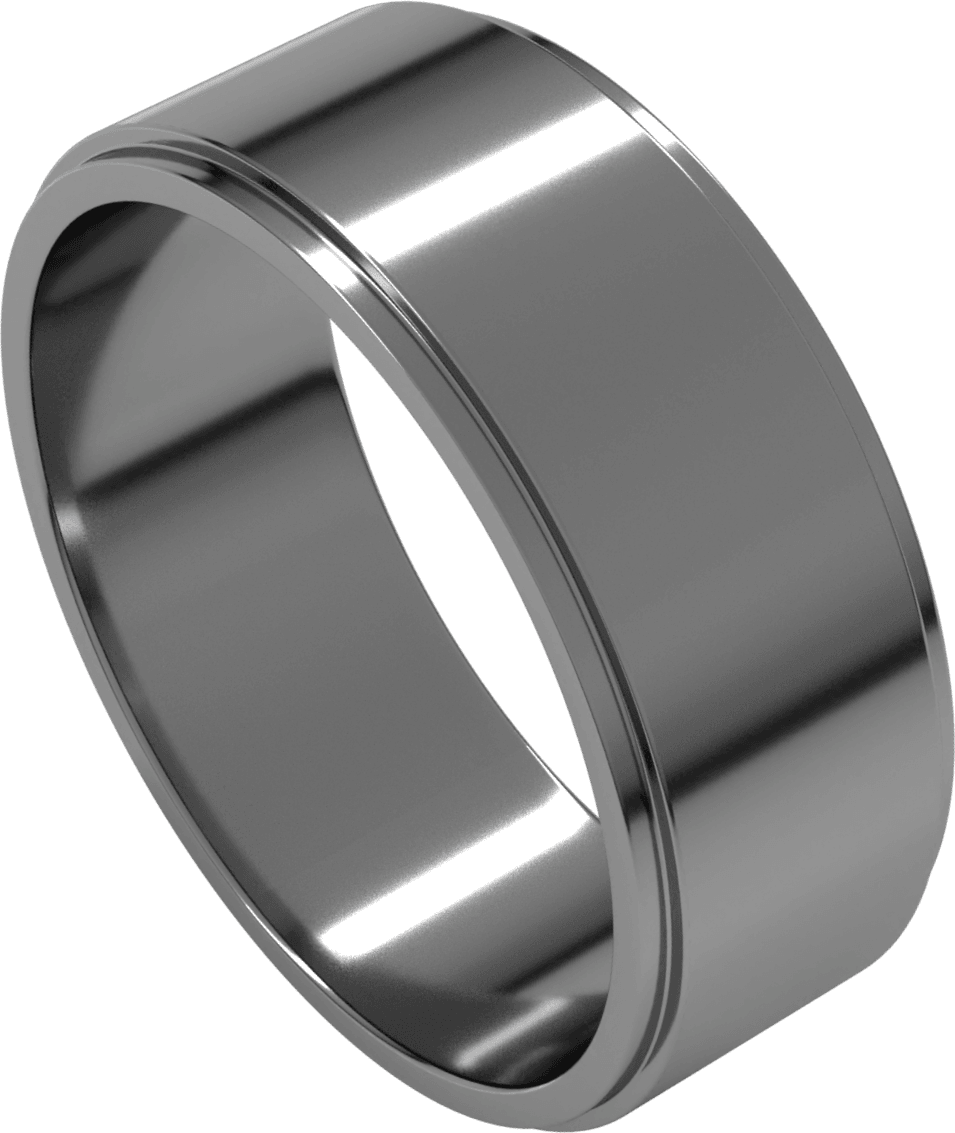 Platinum 7 mm Stepped-Edge Flat Band