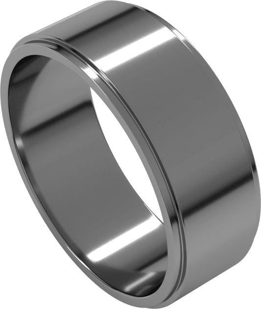 Platinum 7 mm Stepped-Edge Flat Band