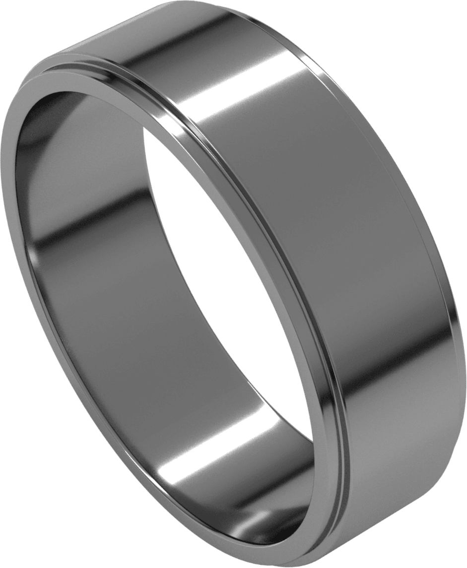 Sterling Silver 6 mm Stepped-Edge Flat Band