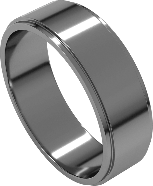 Platinum 6 mm Stepped-Edge Flat Band