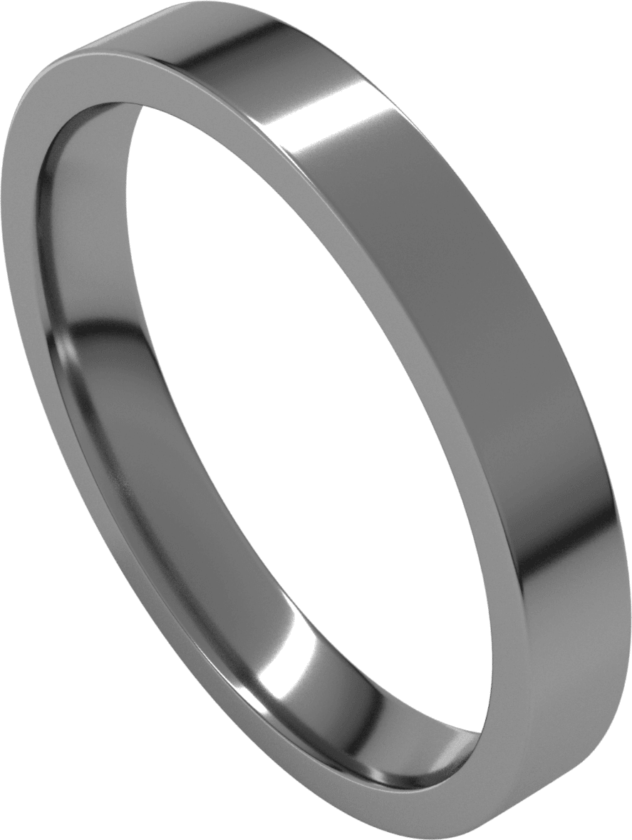 Sterling Silver 3 mm Flat Comfort Fit Light Band