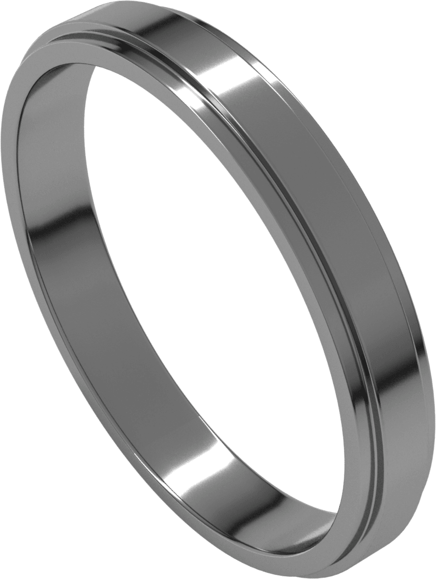 Sterling Silver 3 mm Stepped-Edge Flat Band