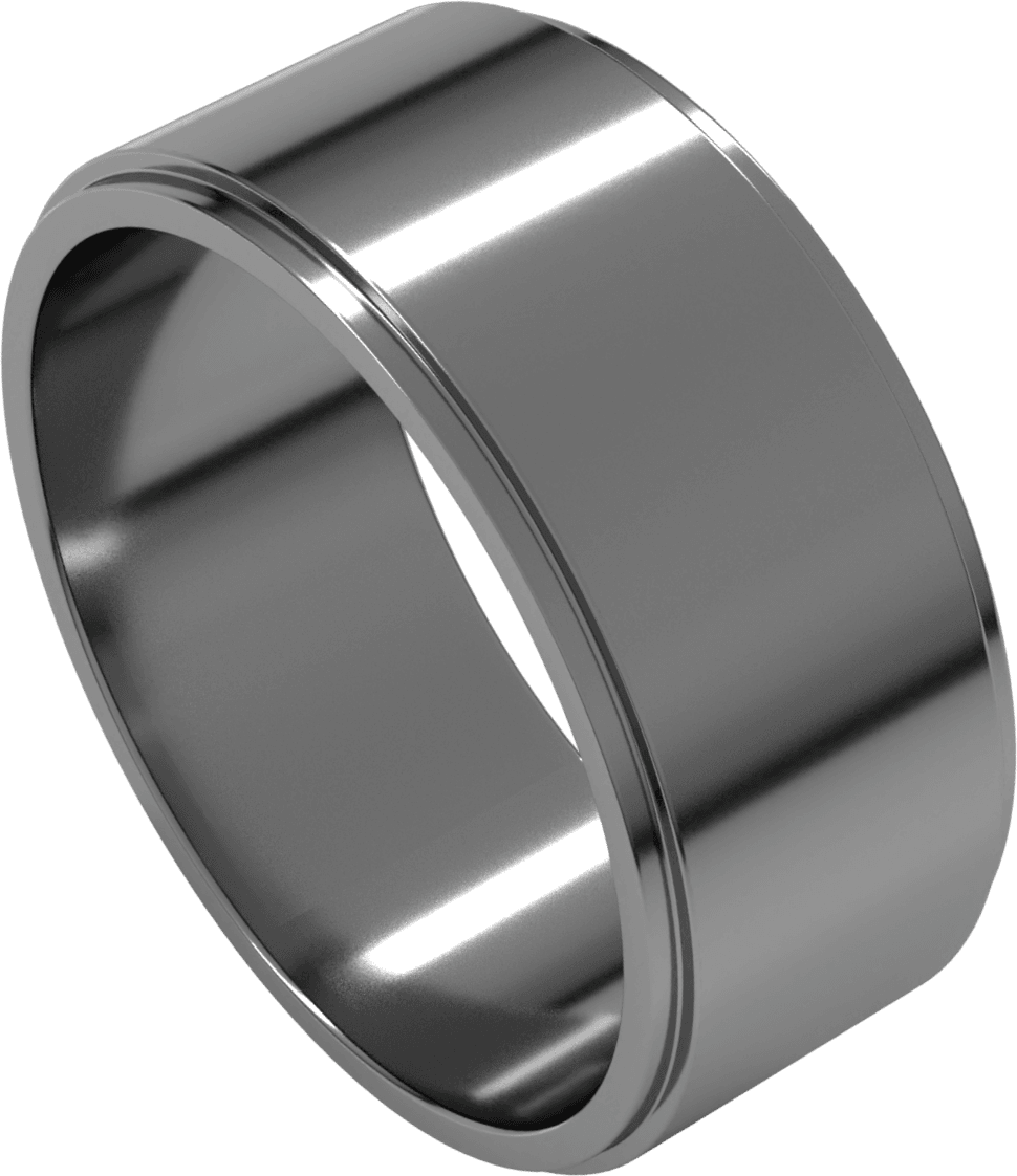 Sterling Silver 8 mm Stepped-Edge Flat Band