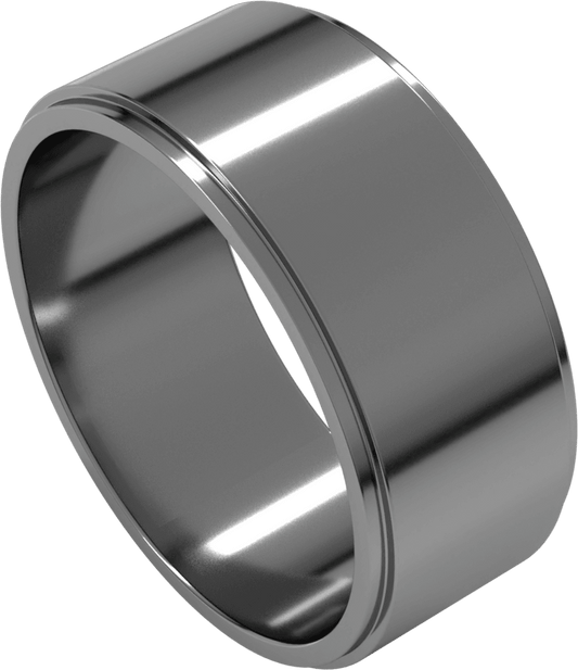 Sterling Silver 8 mm Stepped-Edge Flat Band