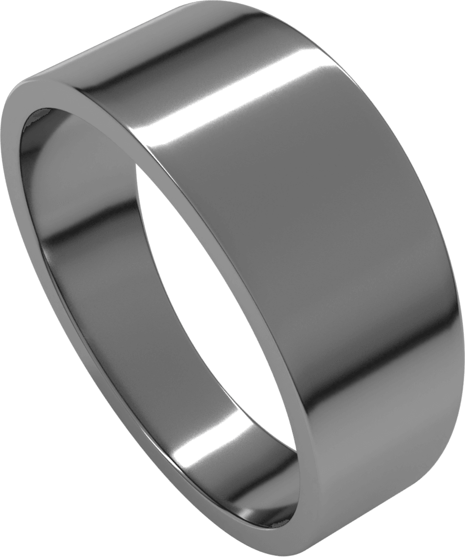 Sterling Silver 8 mm Tapered Flat Band