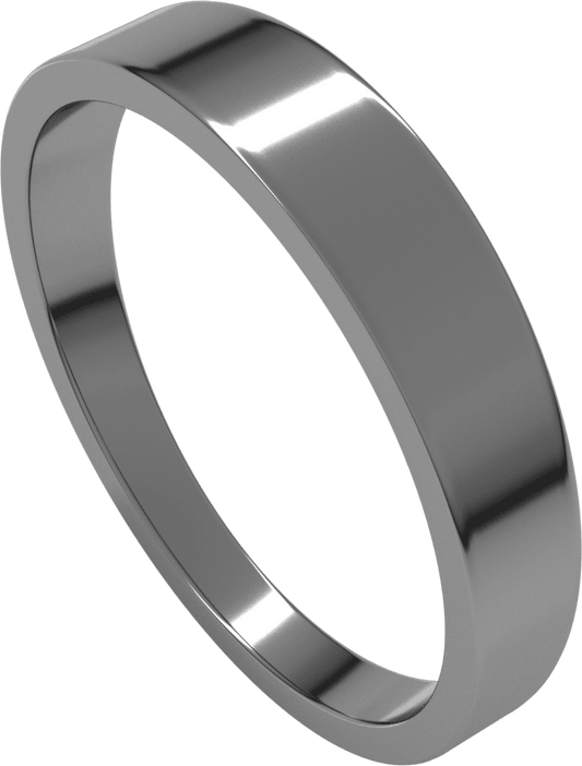 Sterling Silver 4 mm Tapered Flat Band
