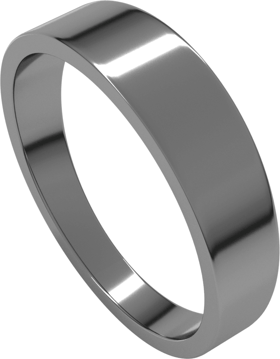 Platinum 5 mm Tapered Flat Band