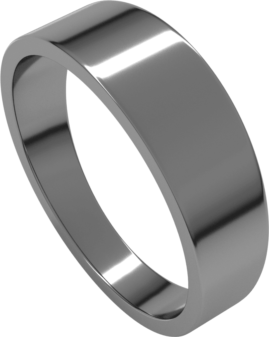 Sterling Silver 6 mm Tapered Flat Band