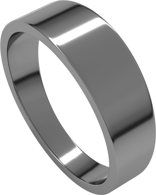 Platinum 6 mm Tapered Flat Band