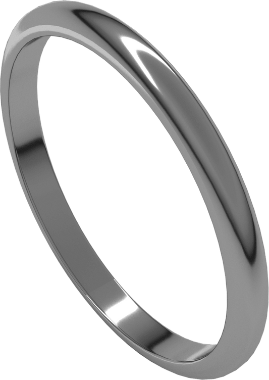 Platinum 2 mm Half Round Band