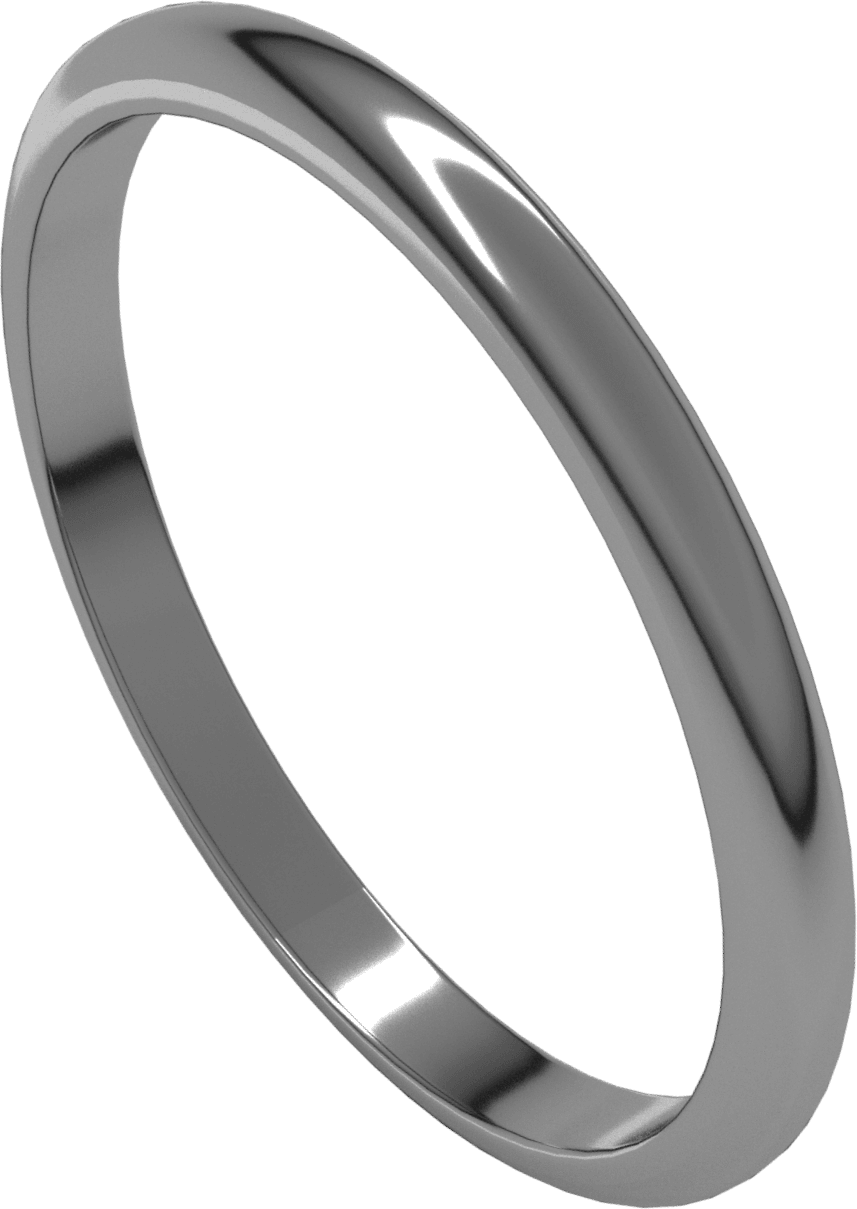 Palladium 2 mm Half Round Band
