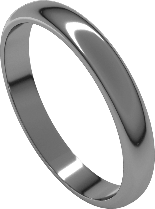 Platinum 3 mm Half Round Band