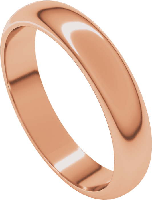 10K Rose Gold 4 mm Half Round Band