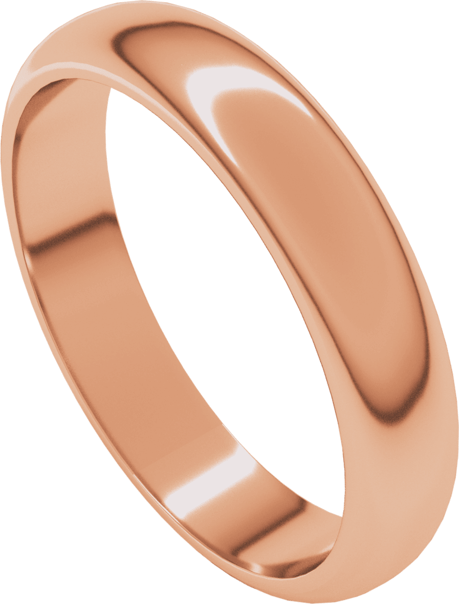 10K Rose Gold 4 mm Milgrain Half Round Band
