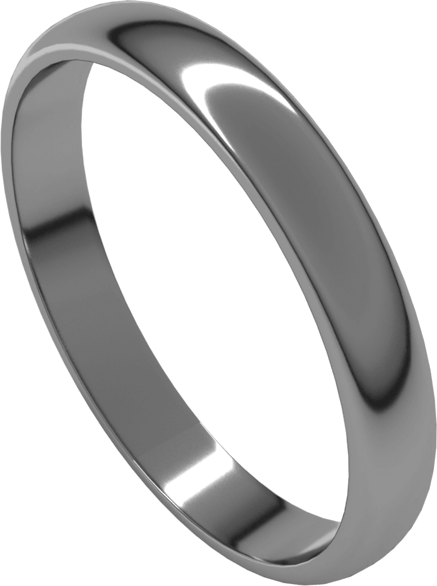 Sterling Silver 3 mm Lightweight Half Round Band