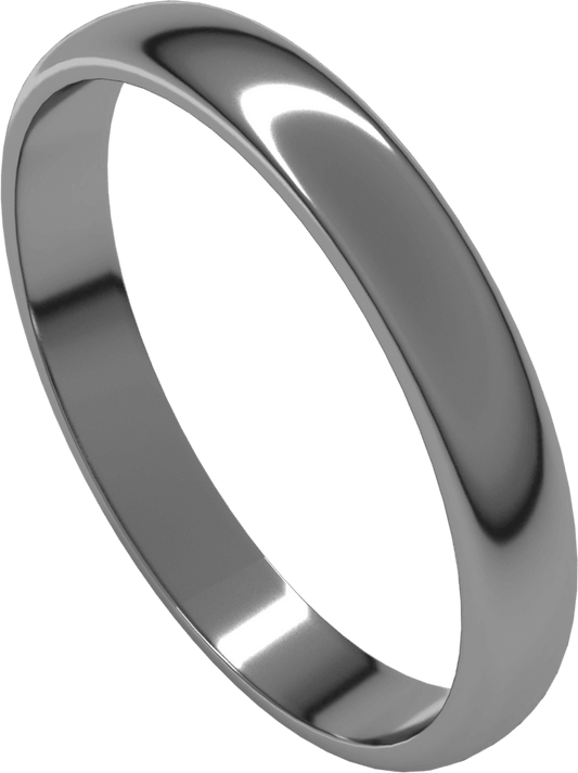Sterling Silver 3 mm Lightweight Half Round Band