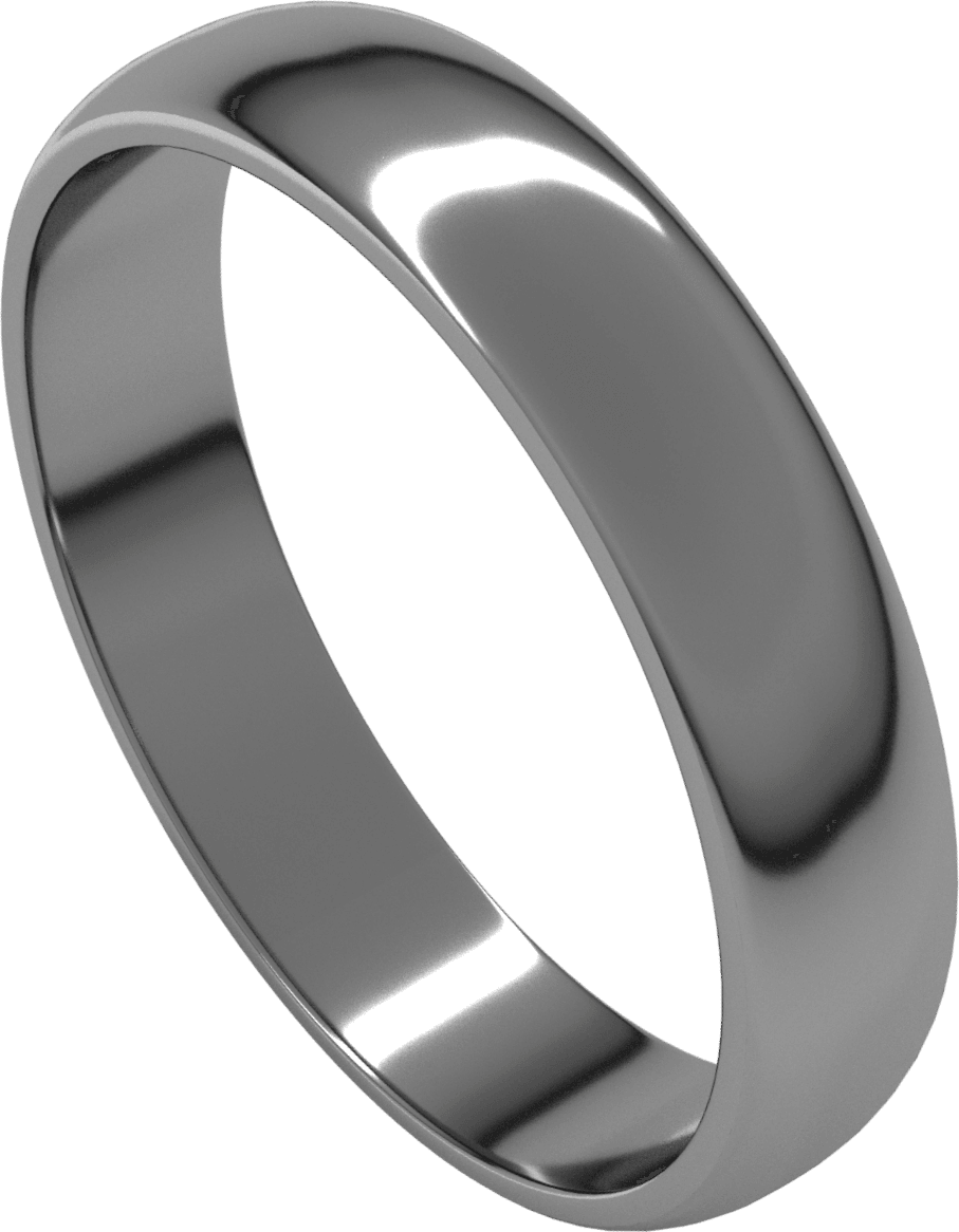 Platinum 4 mm Lightweight Half Round Band