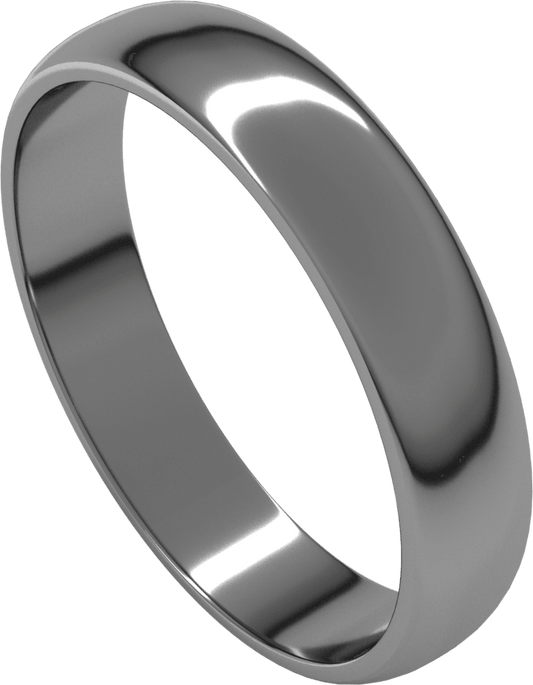 Sterling Silver 4 mm Lightweight Half Round Band