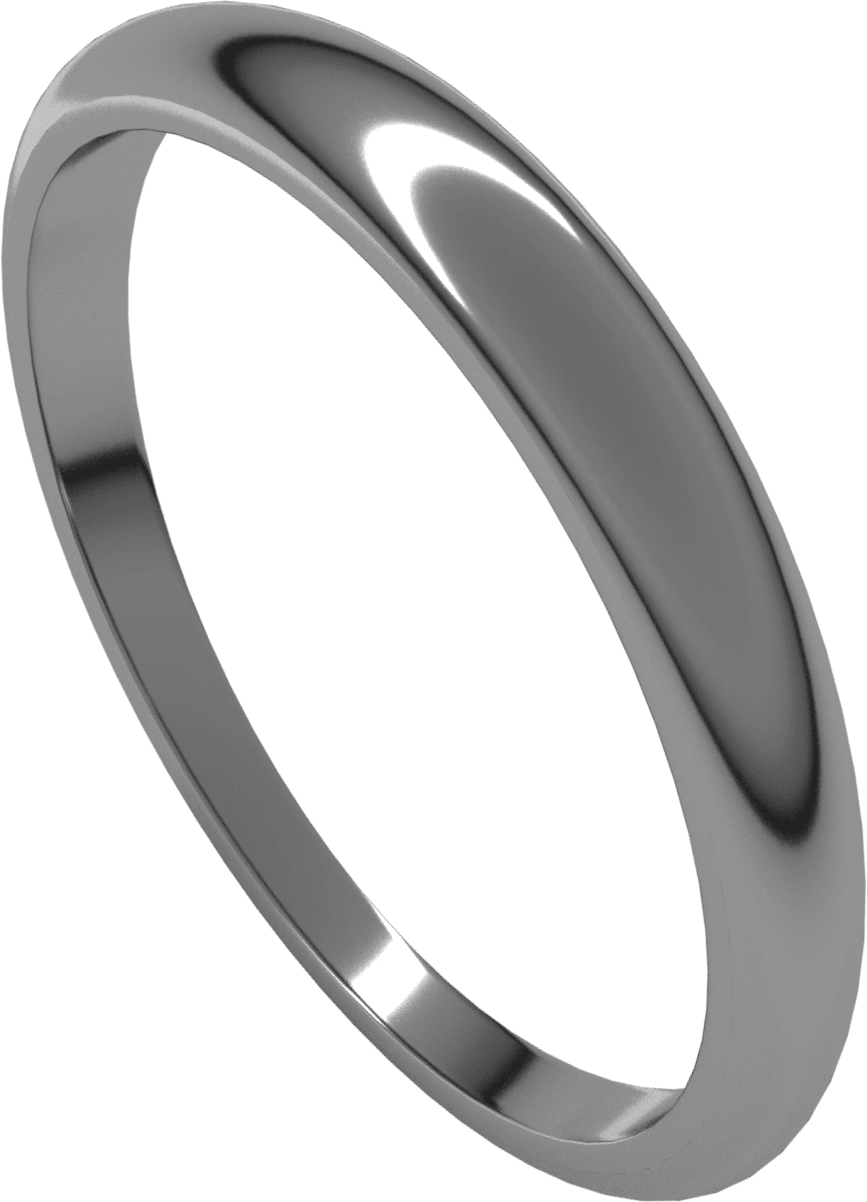 Platinum 3 mm Tapered Half Round Band