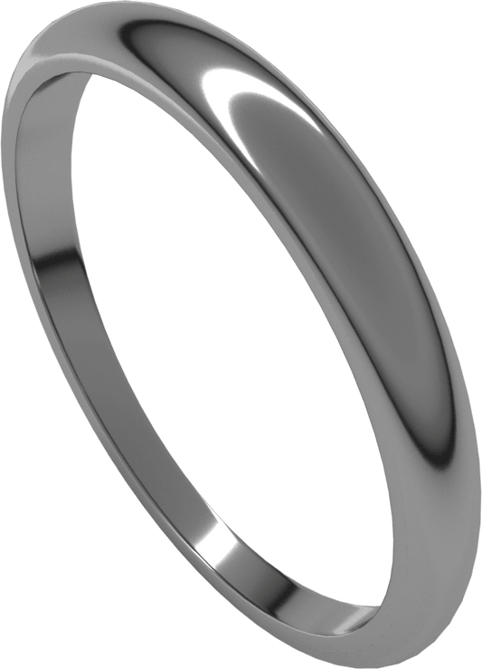 Platinum 3 mm Tapered Half Round Band