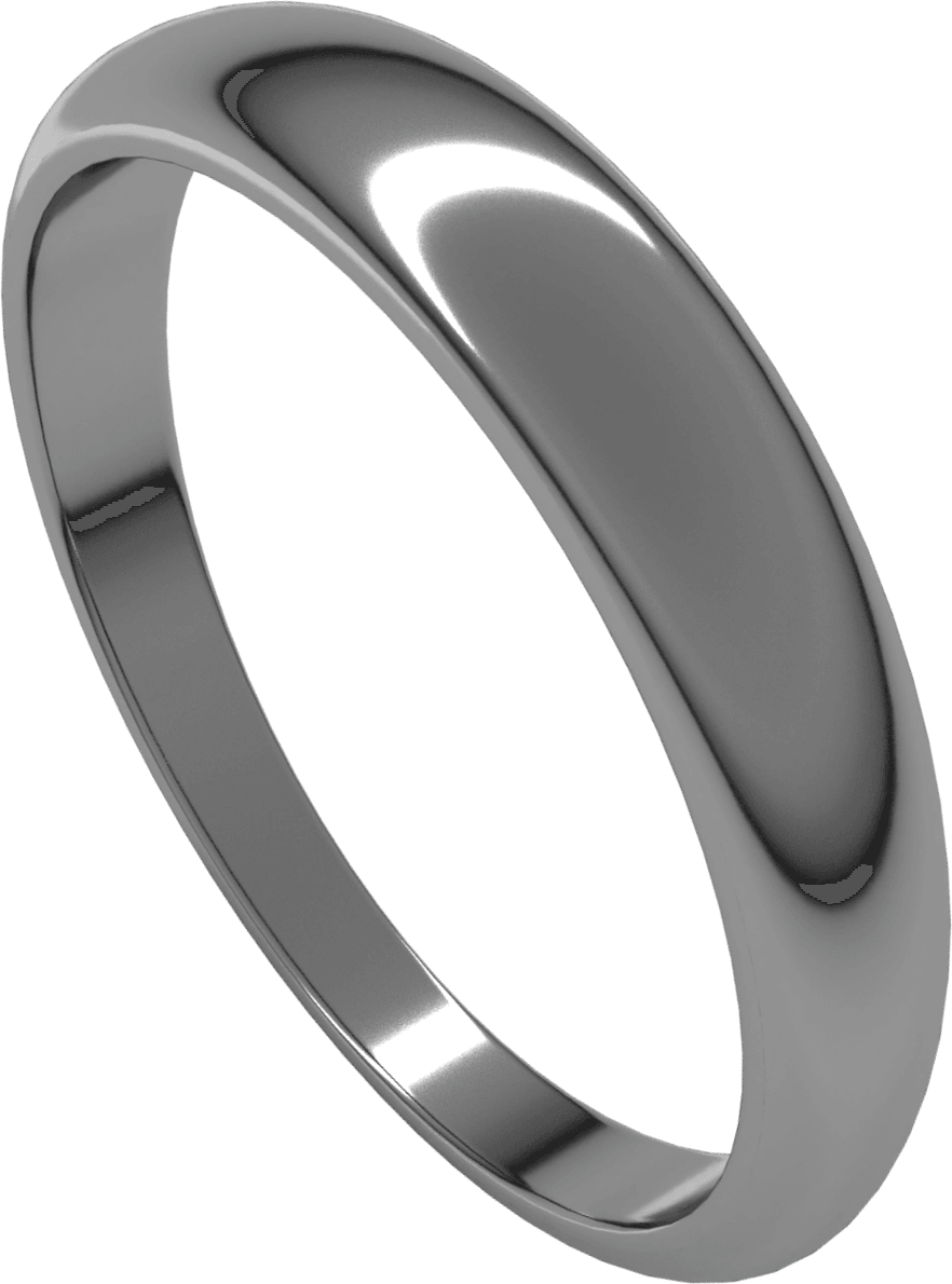 Platinum 4 mm Tapered Half Round Band