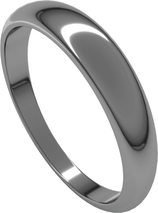 Sterling Silver 4 mm Tapered Half Round Band