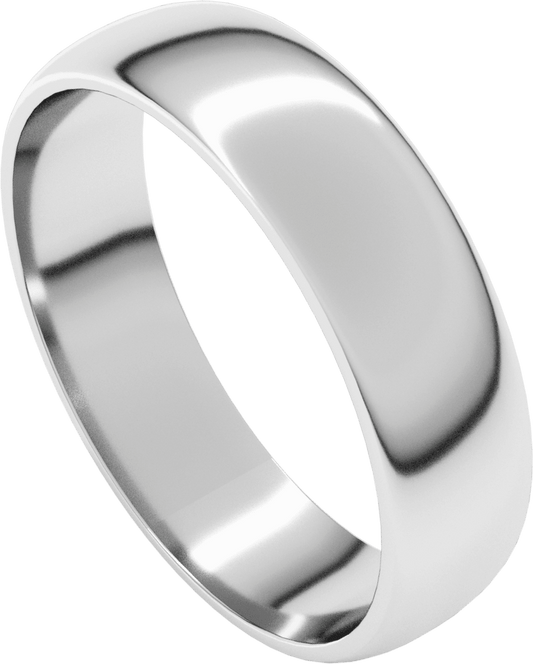 10K White Gold 10 mm Half Round Band