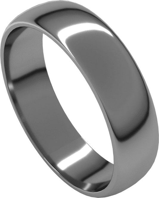 Sterling Silver 5 mm Lightweight Half Round Band