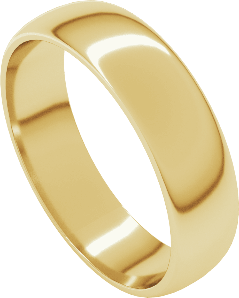 10K Yellow Gold 6 mm Heavyweight Comfort-Fit Half Round Band