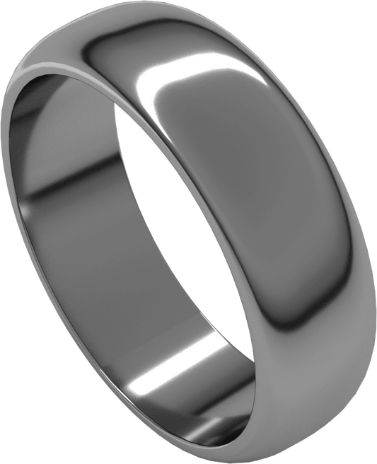 Platinum 6 mm Half Round Band