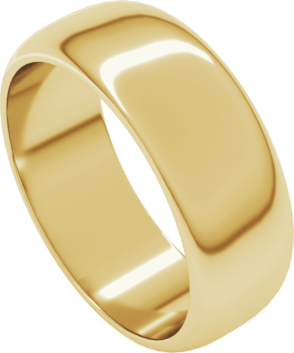 10K Yellow Gold 7 mm Half Round Band