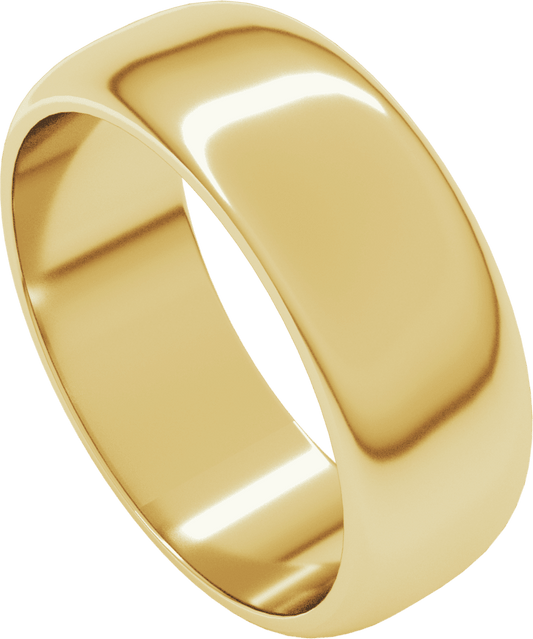 10K Yellow Gold 7 mm Half Round Band