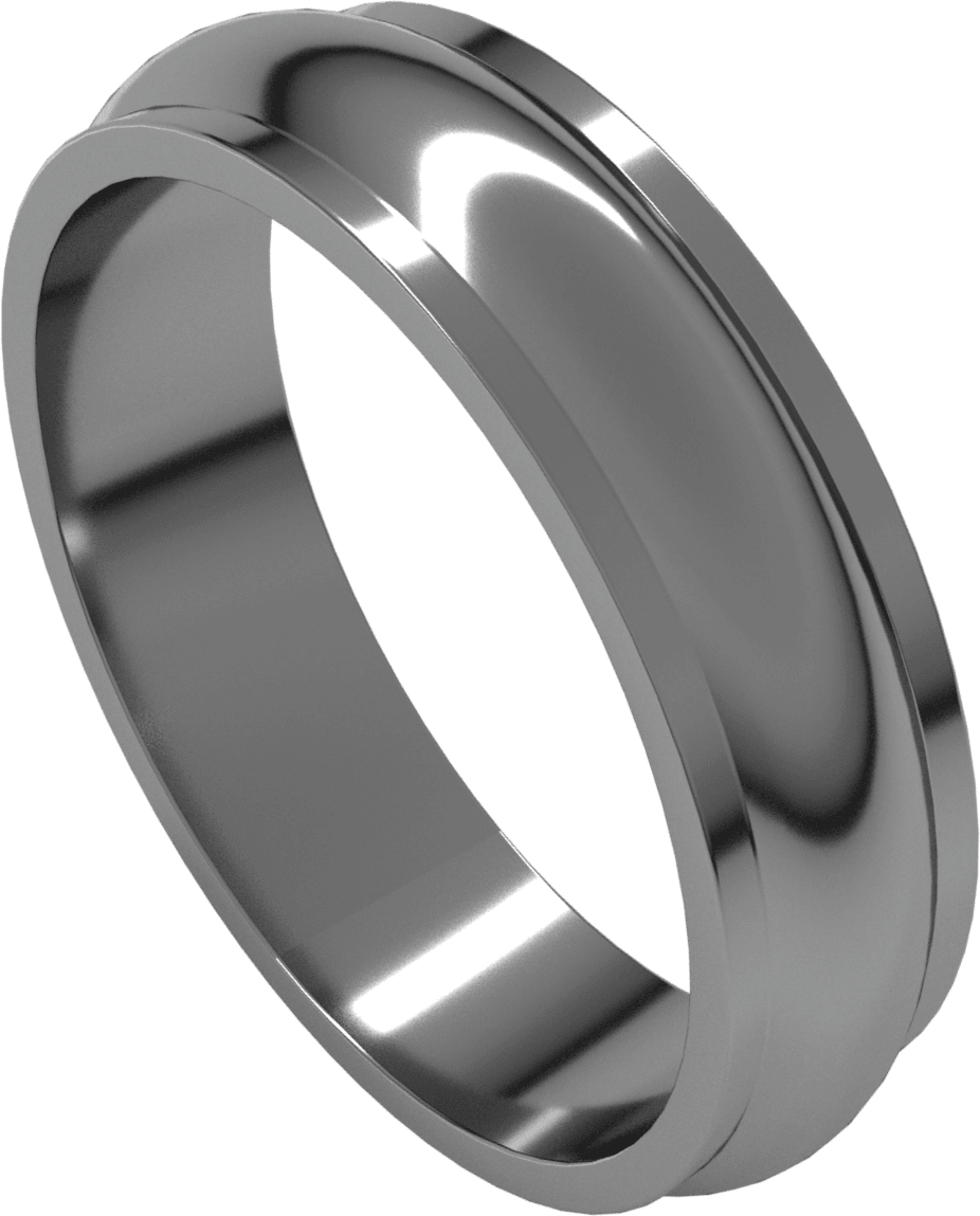 Palladium 5 mm Stepped-Edge Half Round Band