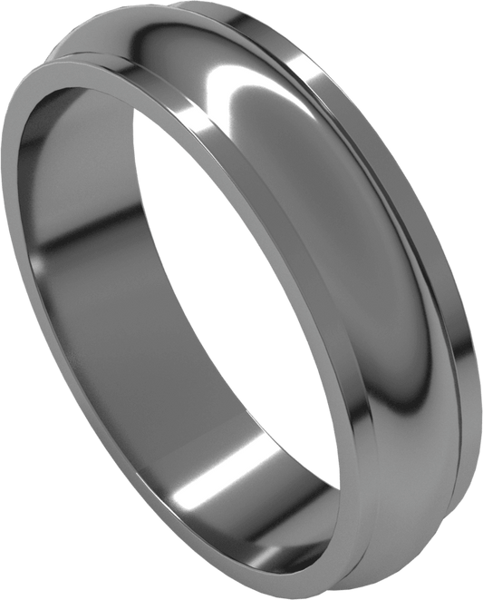 Palladium 5 mm Stepped-Edge Half Round Band