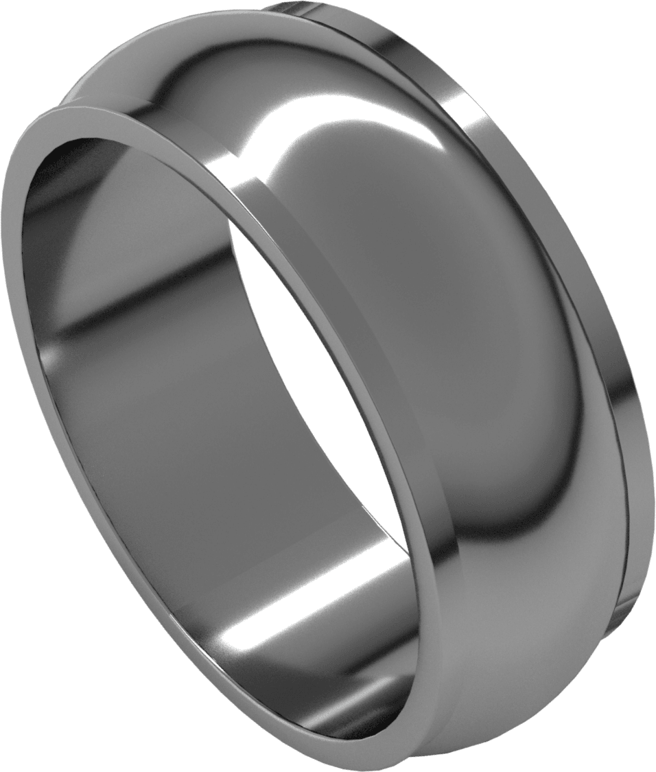 Platinum 7 mm Stepped-Edge Half Round Band
