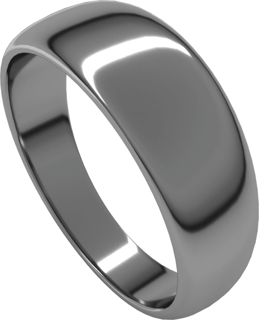 Sterling Silver 7 mm Tapered Half Round Band