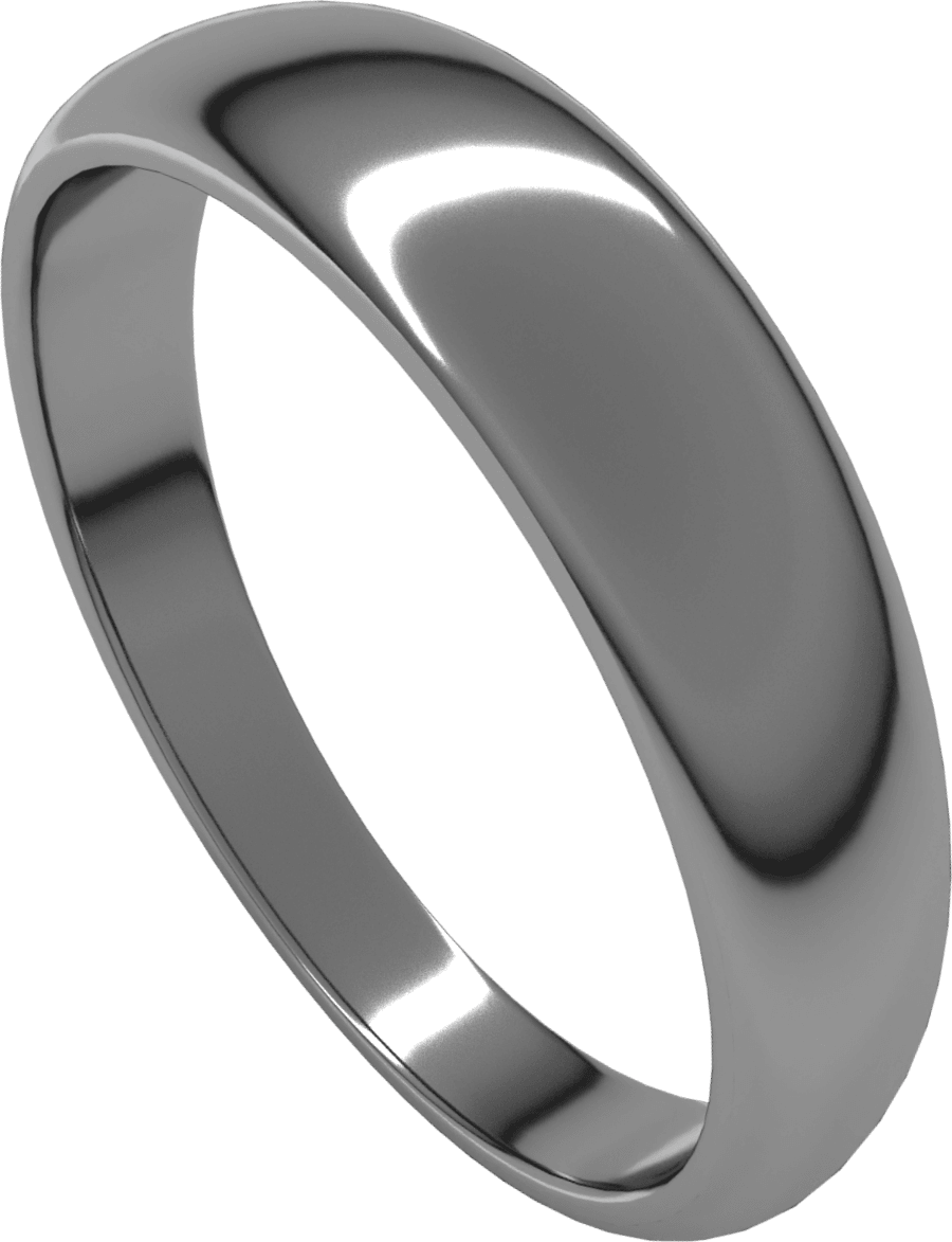 Platinum 5 mm Tapered Half Round Band