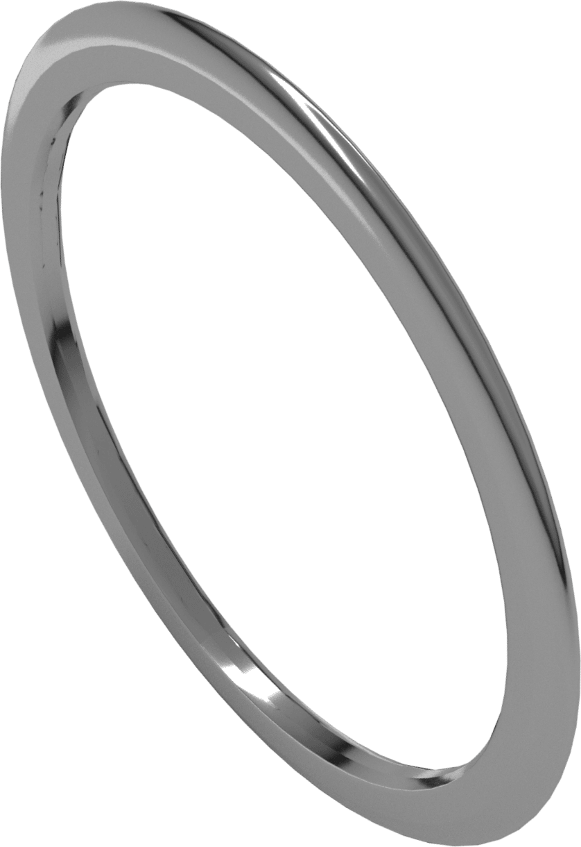 Sterling Silver 1 mm Comfort-Fit Half Round Band