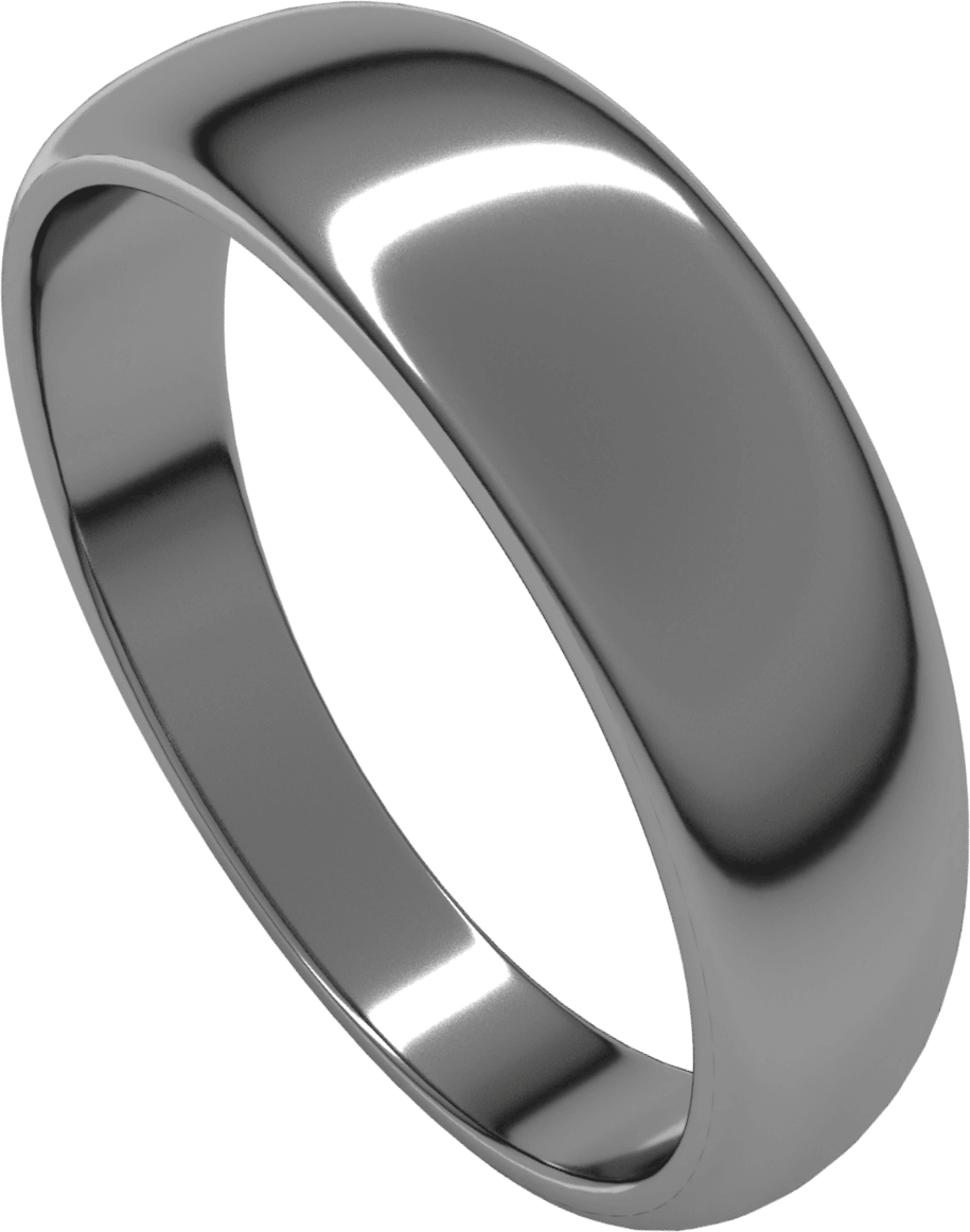 Sterling Silver 6 mm Tapered Half Round Band