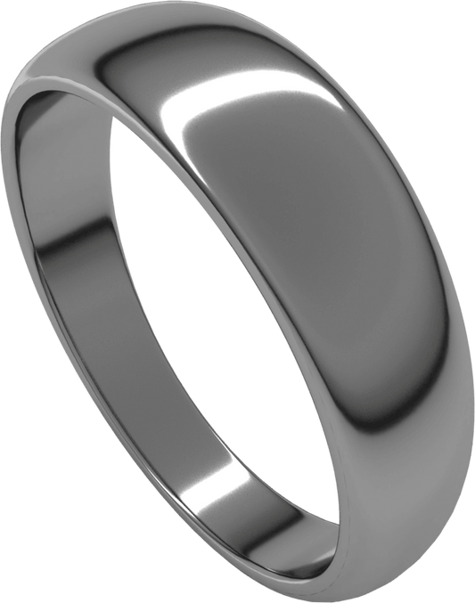 Platinum 6 mm Tapered Half Round Band