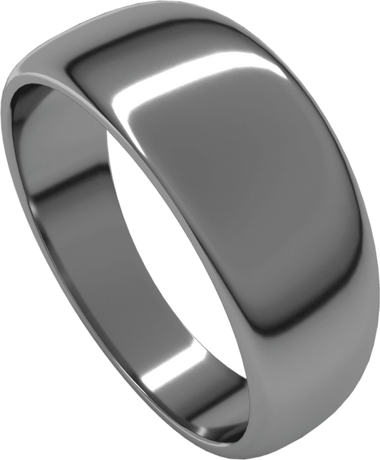 Platinum 8 mm Tapered Half Round Band