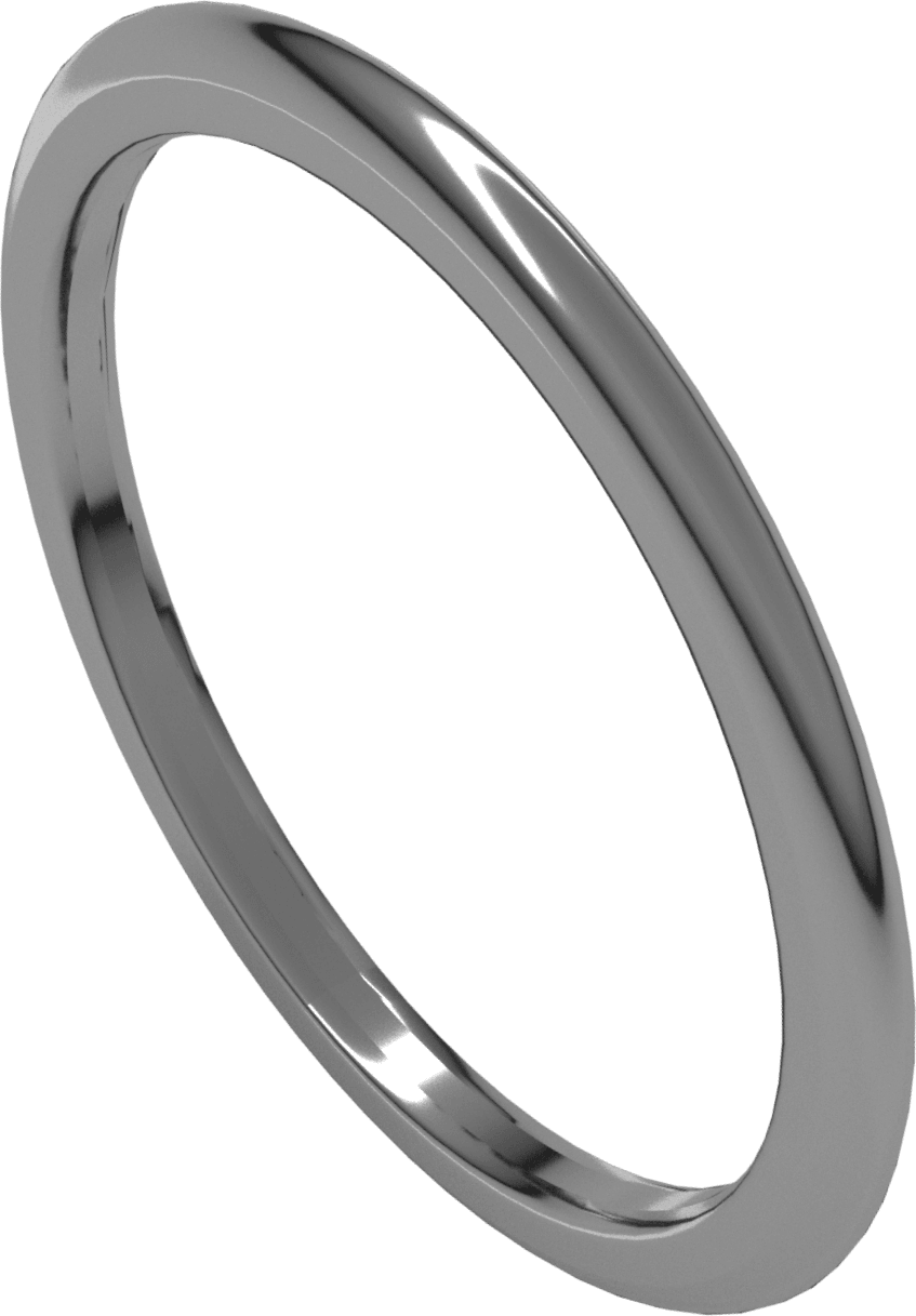 Sterling Silver 1.5 mm Comfort-Fit Half Round Band